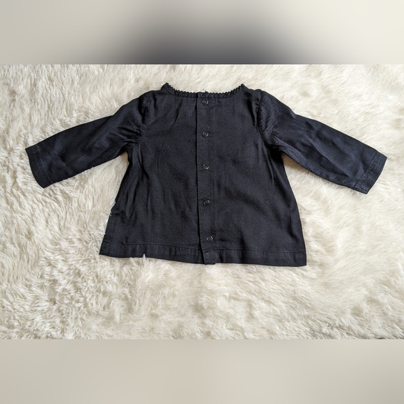 Carter's Baby blouse girl long-sleeved black with white embroidery 6 m - Picture 3 of 5